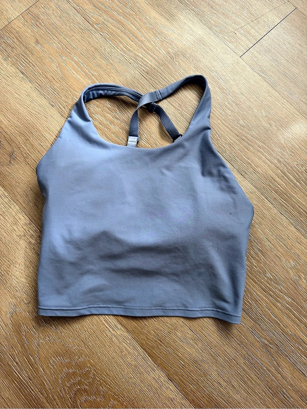 Old Navy Strappy PowerSoft Shelf-Bra Tank Top Gray Medium